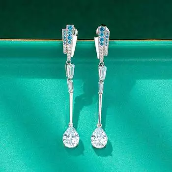 Серьги-капли из стерлингового серебра 925 пробы 3ex Vvs с каплями воды, синтетические бриллианты, висячие серьги для женщин, романтический подарок