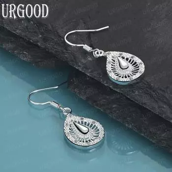 Серьги-капли из стерлингового серебра 925 пробы для пирсинга, модные свадебные украшения 1.30*1.70cm