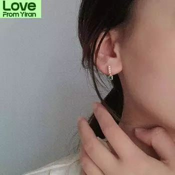 Серьги-капли из стерлингового серебра 925 пробы с жемчугом и зеленым камнем, женские простые изысканные серьги в стиле ретро, вечерние украшения