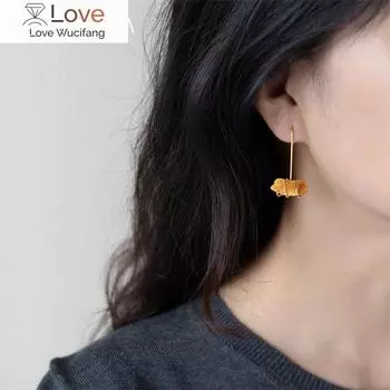 Серьги-капли из стерлингового серебра 925 пробы с поперечным плетением из грубого янтарного жемчуга для женщин, изящные ювелирные изделия для женщин, оригинальный дизайн в стиле бохо 45mm * 18mm