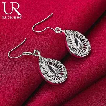 Серьги-капли из стерлингового серебра 925 пробы для пирсинга, модные свадебные украшения 1.30*1.70cm