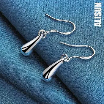 Серьги-капли из стерлингового серебра 925 пробы для пирсинга, модные свадебные украшения 3.00*0.60cm