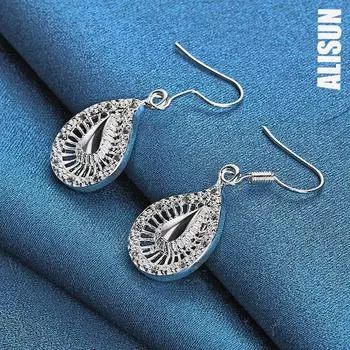 Серьги-капли из стерлингового серебра 925 пробы для пирсинга, модные свадебные украшения 1.30*1.70cm