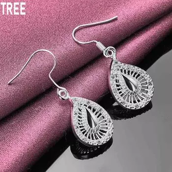 Серьги-капли из стерлингового серебра 925 пробы для пирсинга, модные свадебные украшения 1.30*1.70cm