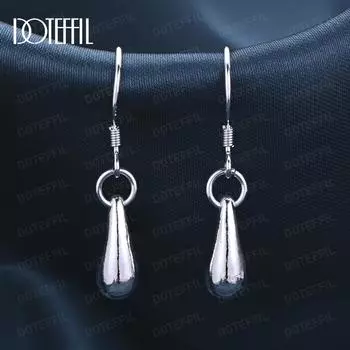 Серьги-капли из стерлингового серебра 925 пробы для пирсинга, модные свадебные украшения 3.00*0.60cm