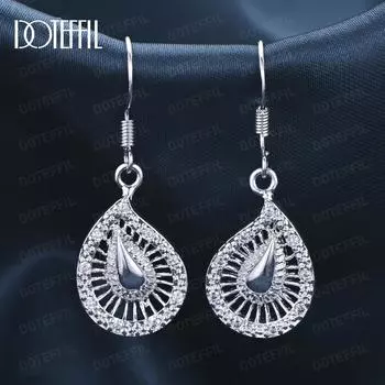 Серьги-капли из стерлингового серебра 925 пробы для пирсинга, модные свадебные украшения 1.30*1.70cm