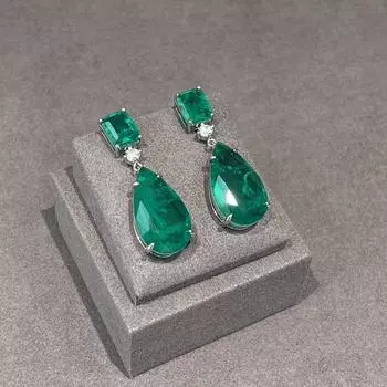 Серьги-капли из стерлингового серебра 925 пробы, 12 карат, необычные турмалин Параиба, желтый сапфир, драгоценный камень, серьги для женщин, подарок