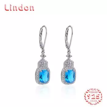 Серьги-капли из стерлингового серебра 925 пробы Lindon, серьги-капли для женщин, подарки на свадьбу синий