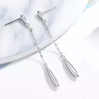 Серьги-капли из стерлингового серебра S925, женские геометрические висячие серьги с кисточками, длинные, простые, изящные, с каплями воды, серьги-кисточки 925