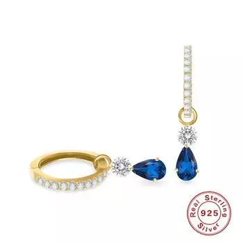 Серьги-капли из стерлингового серебра S925 с бриллиантами, атмосферные серьги с сапфирами и рубинами премиум-класса, офисные серьги для ношения 925 Silver