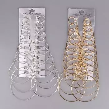 Серьги-капли Круглые Круглые Красотки Удобны золотистый