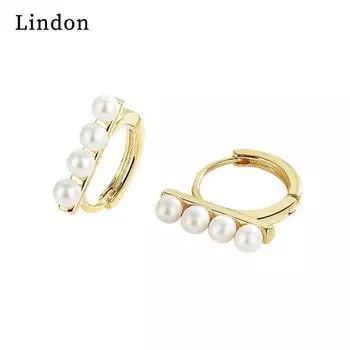 Серьги-капли Lindon из медного сплава с синтетическим жемчугом, серьги-капли для женщин, подарки для свадебной вечеринки серебряный