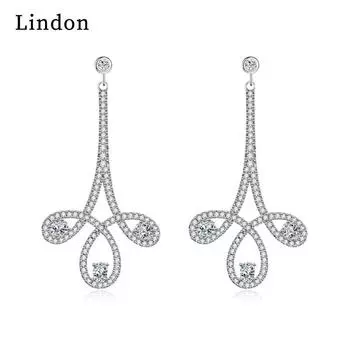 Серьги-капли Lindon из медного сплава с цирконом, серьги-капли для женщин, подарки на свадьбу белый