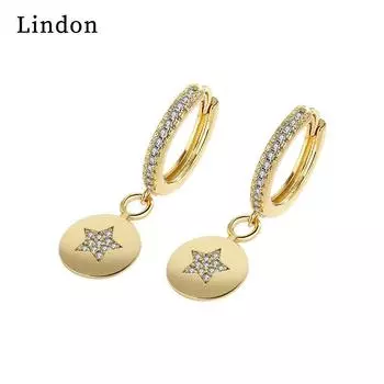 Серьги-капли Lindon из медного сплава с цирконом, серьги-капли для женщин, подарки на свадьбу серебряный