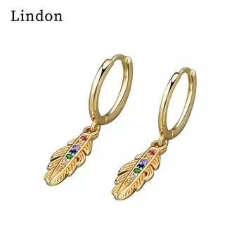 Серьги-капли Lindon из медного сплава с цирконом, серьги-капли для женщин, подарки на свадьбу серебряный