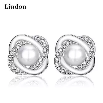 Серьги-капли Lindon из медного сплава с синтетическим жемчугом, серьги-капли для женщин, подарки для свадебной вечеринки серебряный