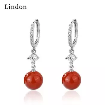 Серьги-капли Lindon из медного сплава с цирконом, серьги-капли для женщин, подарки на свадьбу зелёный