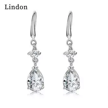 Серьги-капли Lindon из медного сплава с цирконом, серьги-капли для женщин, подарки на свадьбу