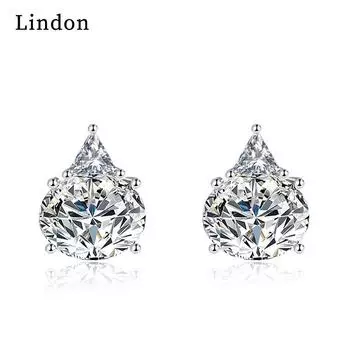 Серьги-капли Lindon из медного сплава с цирконом, серьги-капли для женщин, подарки на свадьбу белый