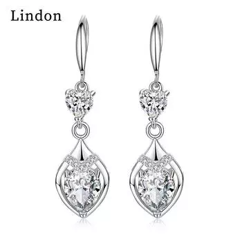 Серьги-капли Lindon из медного сплава с цирконием, серьги-капли для женщин, подарки на свадьбу синий