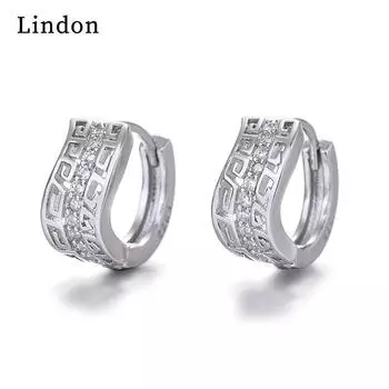 Серьги-капли Lindon из медного сплава с цирконом, серьги-капли для женщин, подарки на свадьбу серебряный