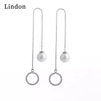 Серьги-капли Lindon из медного сплава с цирконом, серьги-капли для женщин, подарки на свадьбу серебряный