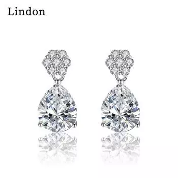 Серьги-капли Lindon из медного сплава с цирконом, серьги-капли для женщин, подарки на свадьбу