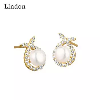 Серьги-капли Lindon из медного сплава с цирконом, серьги-капли для женщин, подарки на свадьбу серебряный