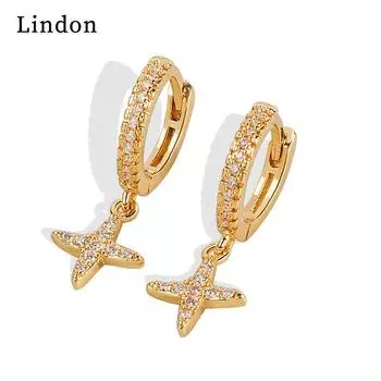 Серьги-капли Lindon из медного сплава с цирконом, серьги-капли для женщин, подарки на свадьбу серебряный