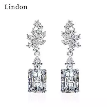 Серьги-капли Lindon из медного сплава с цирконом, серьги-капли для женщин, подарки на свадьбу