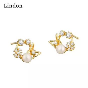 Серьги-капли Lindon из медного сплава с цирконом, серьги-капли для женщин, подарки на свадьбу серебряный