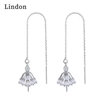 Серьги-капли Lindon из медного сплава с цирконом, серьги-капли для женщин, подарки на свадьбу