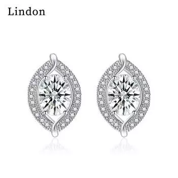 Серьги-капли Lindon из медного сплава с цирконом, серьги-капли для женщин, подарки на свадьбу белый