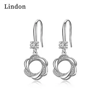 Серьги-капли Lindon из медного сплава с цирконом, серьги-капли для женщин, подарки на свадьбу