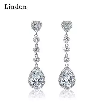 Серьги-капли Lindon из медного сплава с цирконом, серьги-капли для женщин, подарки на свадьбу