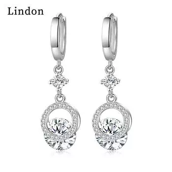 Серьги-капли Lindon из медного сплава с цирконием, серьги-капли для женщин, подарки на свадьбу белый