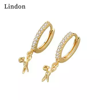 Серьги-капли Lindon из медного сплава с цирконом, серьги-капли для женщин, подарки на свадьбу серебряный