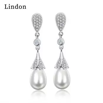 Серьги-капли Lindon из медного сплава с цирконом, серьги-капли для женщин, подарки на свадьбу