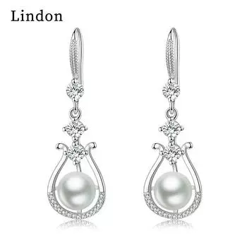 Серьги-капли Lindon из медного сплава с цирконом, серьги-капли для женщин, подарки на свадьбу