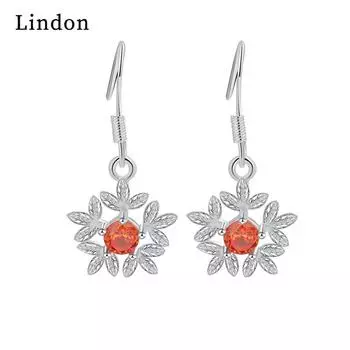 Серьги-капли Lindon из медного сплава с цирконом, серьги-капли для женщин, подарки на свадьбу красный