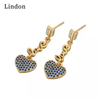 Серьги-капли Lindon из медного сплава с цирконом, серьги-капли для женщин, подарки на свадьбу красный