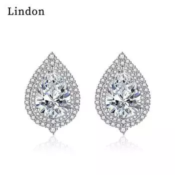 Серьги-капли Lindon из медного сплава с цирконом, серьги-капли для женщин, подарки на свадьбу белый