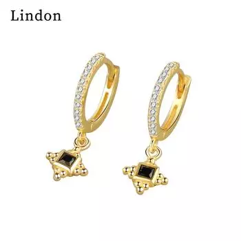 Серьги-капли Lindon из медного сплава с цирконом, серьги-капли для женщин, подарки на свадьбу серебряный