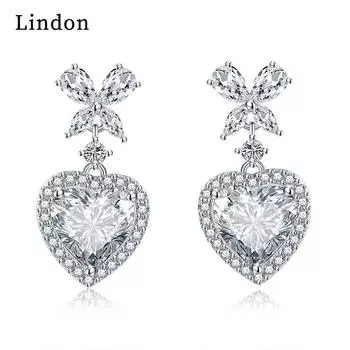 Серьги-капли Lindon из медного сплава с цирконом, серьги-капли для женщин, подарки на свадьбу белый