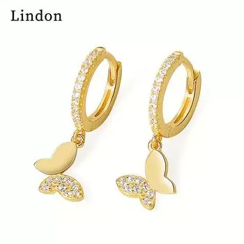 Серьги-капли Lindon из медного сплава с цирконом, серьги-капли для женщин, подарки на свадьбу серебряный