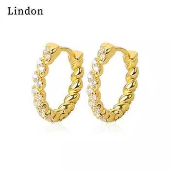 Серьги-капли Lindon из медного сплава с цирконом, серьги-капли для женщин, подарки на свадьбу серебряный