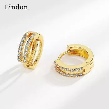 Серьги-капли Lindon из медного сплава с цирконом, серьги-капли для женщин, подарки на свадьбу серебряный