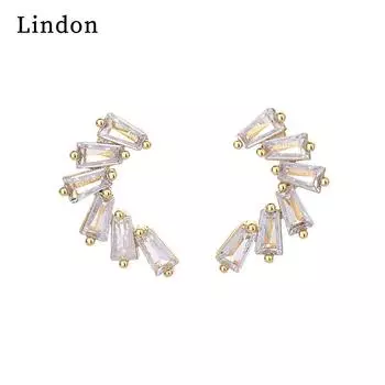 Серьги-капли Lindon из медного сплава с цирконом, серьги-капли для женщин, подарки на свадьбу золотой