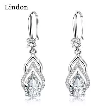 Серьги-капли Lindon из медного сплава с цирконом, серьги-капли для женщин, подарки на свадьбу