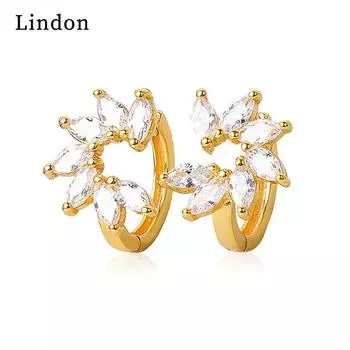 Серьги-капли Lindon из медного сплава с цирконом, серьги-капли для женщин, подарки на свадьбу серебряный